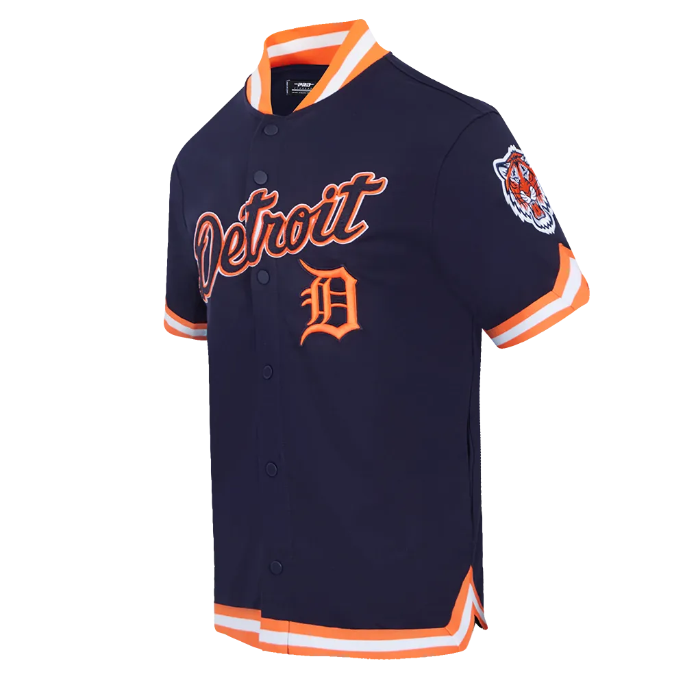 MLB DETROIT TIGERS CLASSIC MEN'S WARM UP JACKET (MIDNIGHT NAVY/ORANGE)