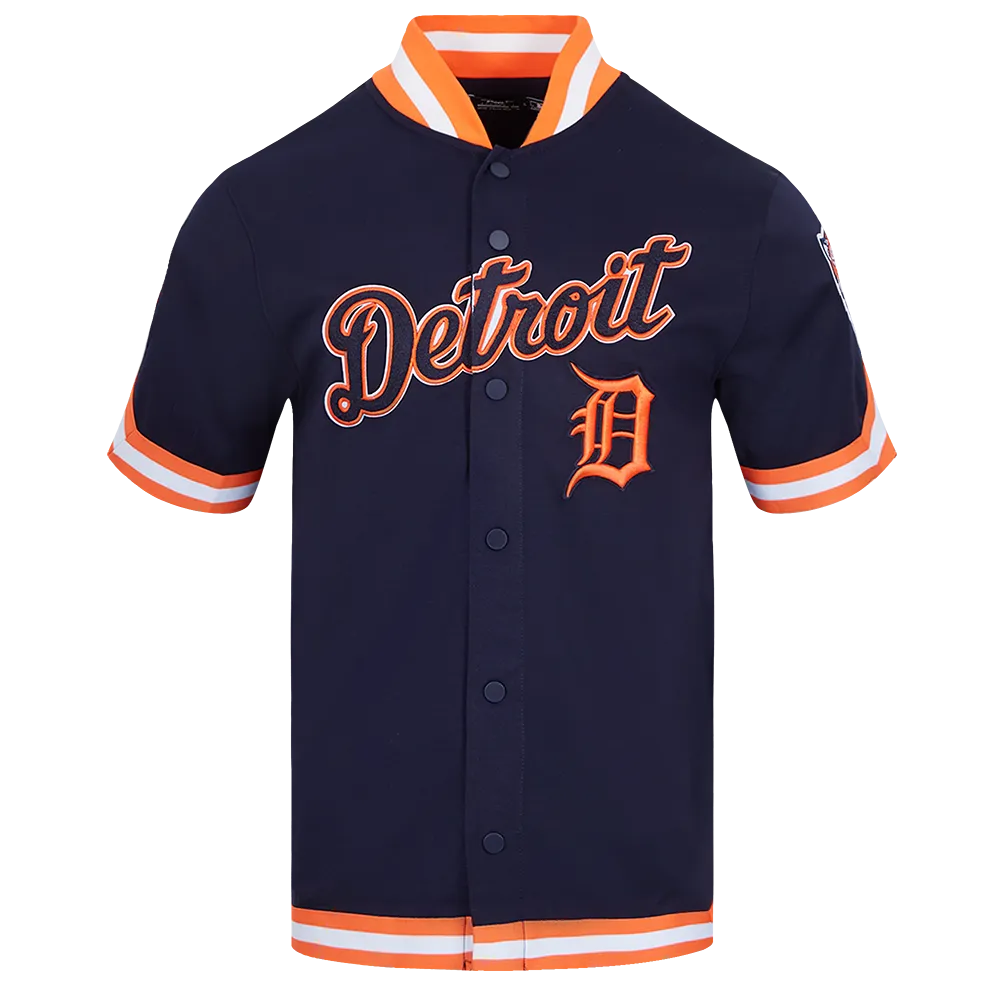 MLB DETROIT TIGERS CLASSIC MEN'S WARM UP JACKET (MIDNIGHT NAVY/ORANGE)