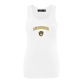 MLB MILWAUKEE BREWERS CLASSIC WOMEN'S RELAXED FIT RACERBACK (WHITE)