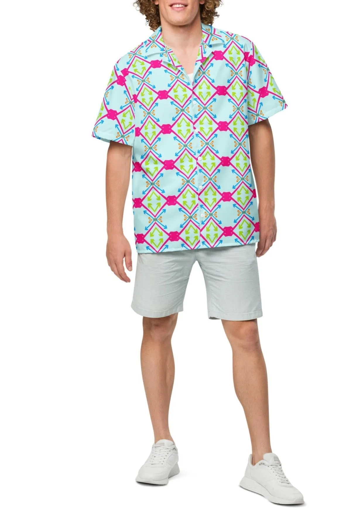 Modern Geometric Arrows Unisex Button Shirt | Unique Design