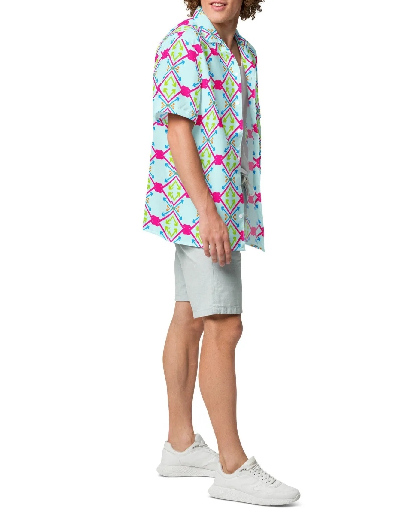 Modern Geometric Arrows Unisex Button Shirt | Unique Design