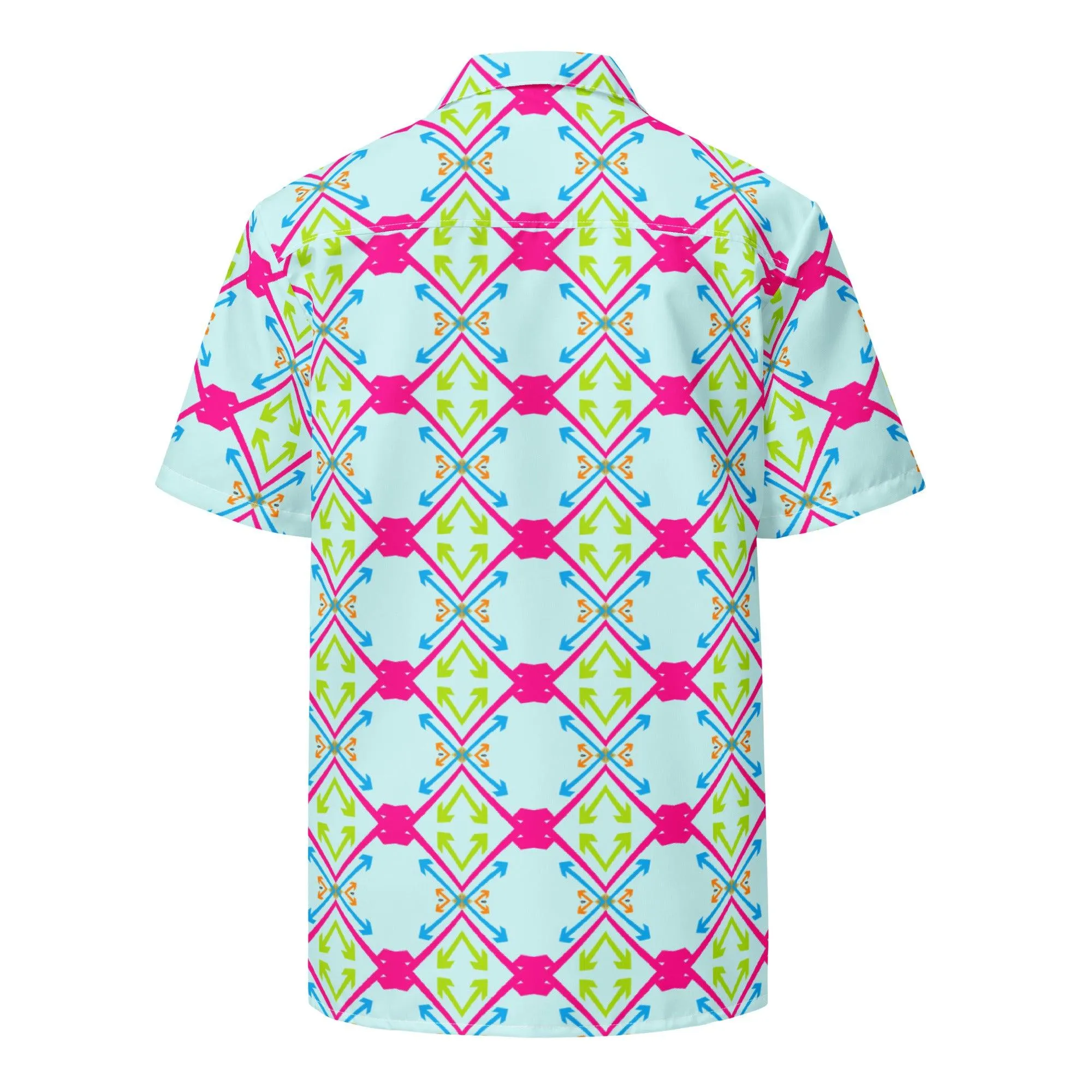 Modern Geometric Arrows Unisex Button Shirt | Unique Design