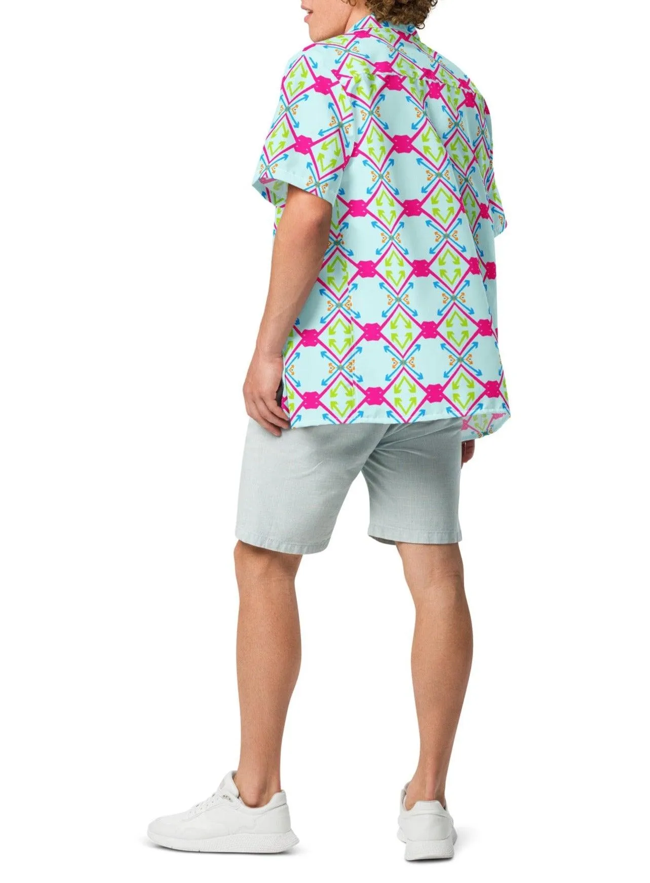 Modern Geometric Arrows Unisex Button Shirt | Unique Design