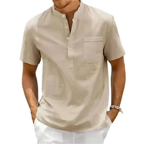 Modern Men's Cotton Shirt with Buttoned Collar