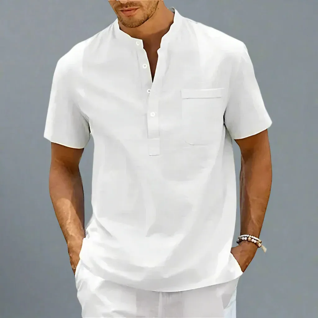 Modern Men's Cotton Shirt with Buttoned Collar