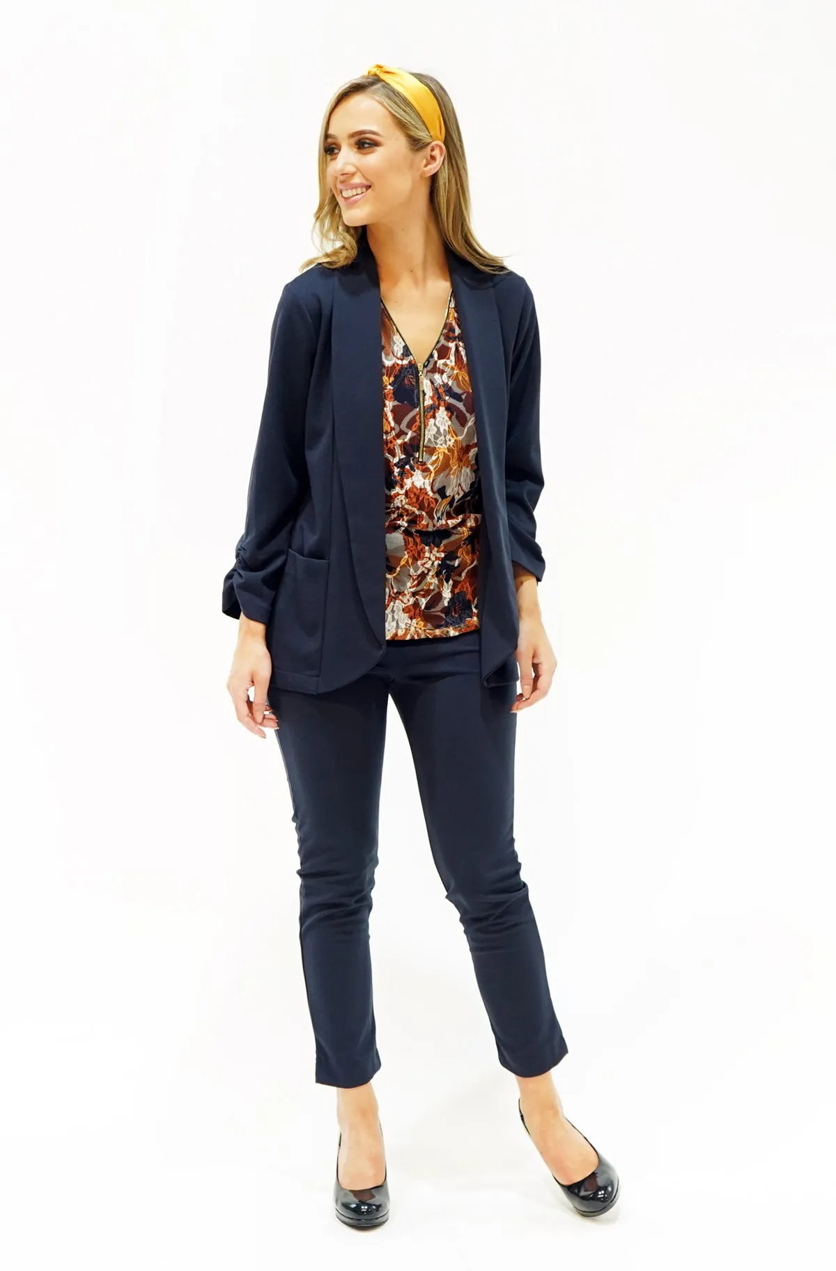 Navy Straight Trousers
