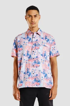 Nusantara Modern Fit Hydra Flames in Salmon