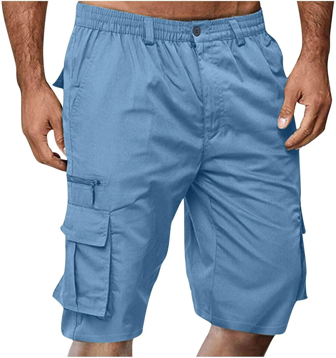Pants for Man Summer Fall Loose Fit Cargo Straight Leg Plain Long Leg Pants Shorts Mens 2025 Fashion