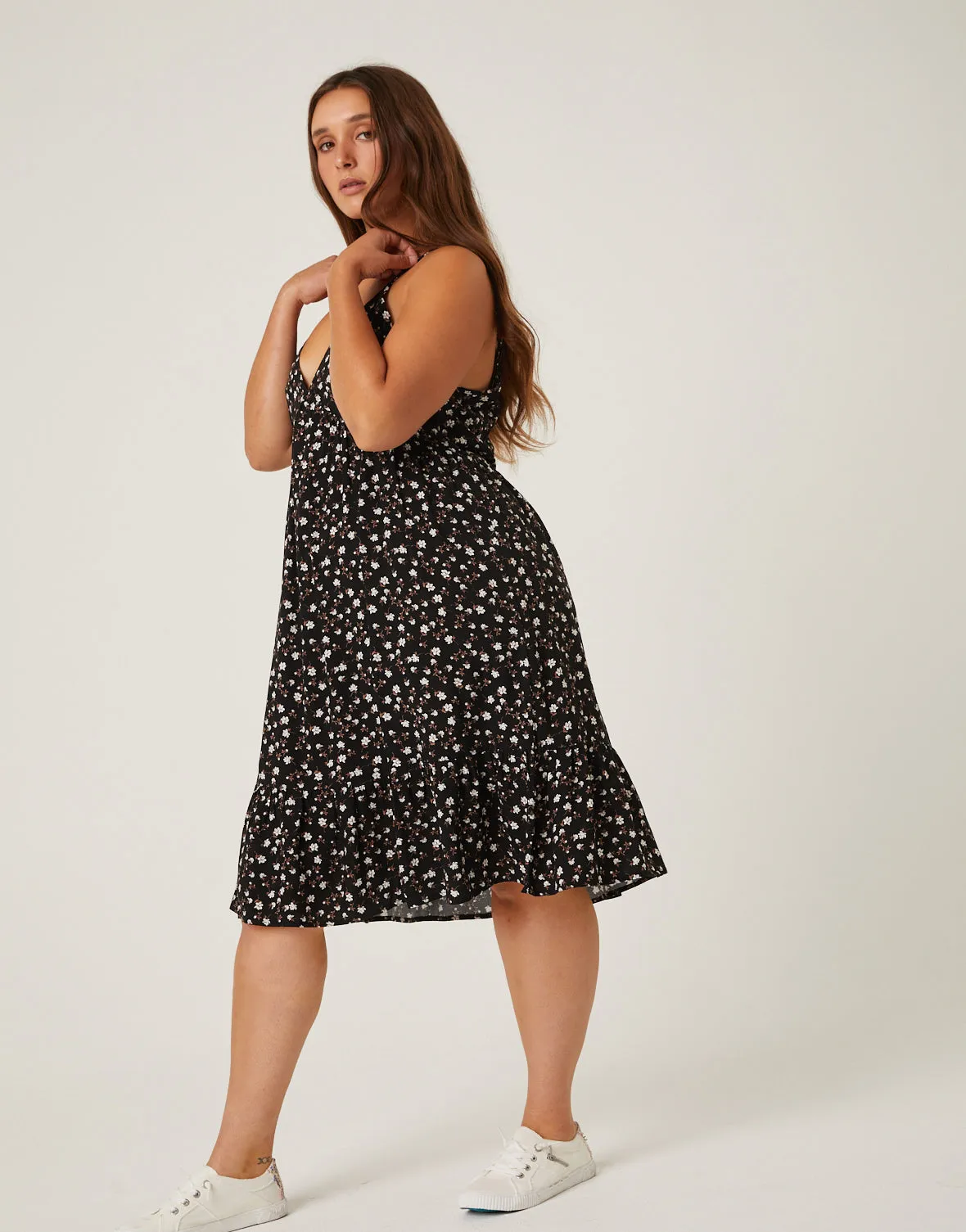 Plus Size Casual Floral Sundress