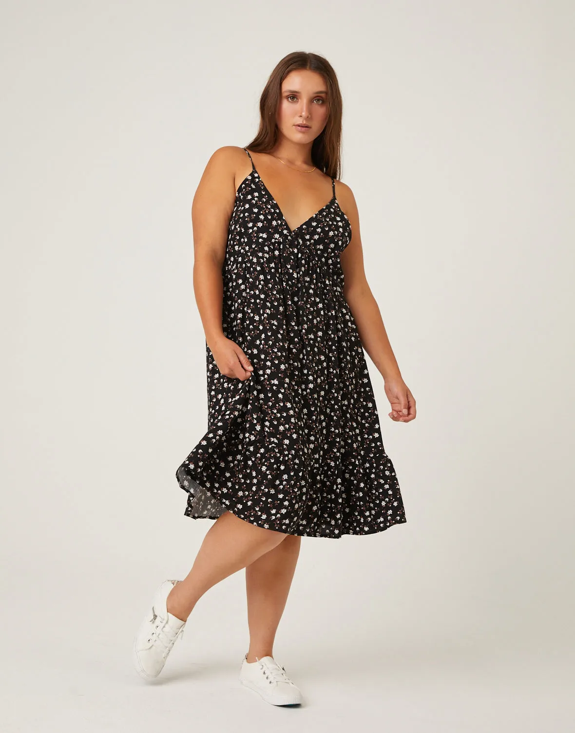Plus Size Casual Floral Sundress