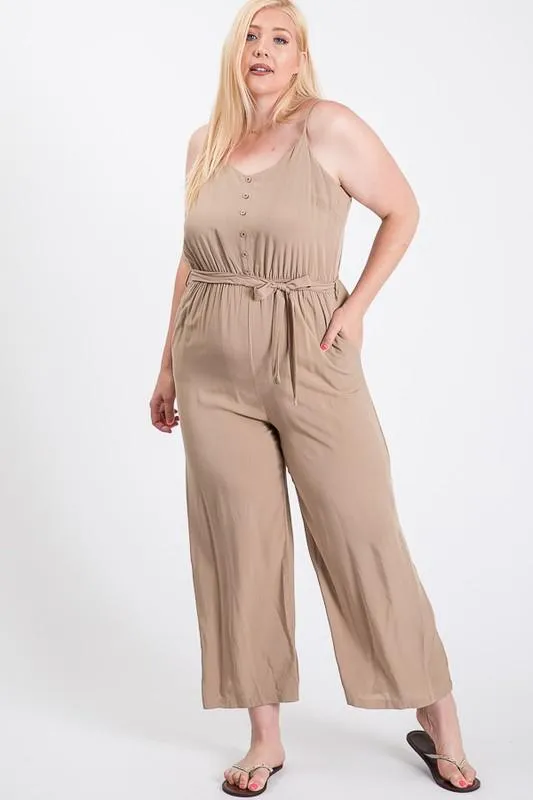 Pre-Order Summertime Poly Linen Jumpsuit