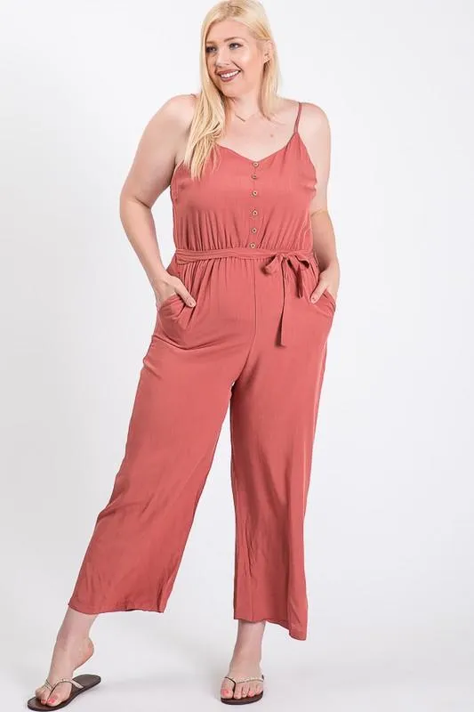 Pre-Order Summertime Poly Linen Jumpsuit