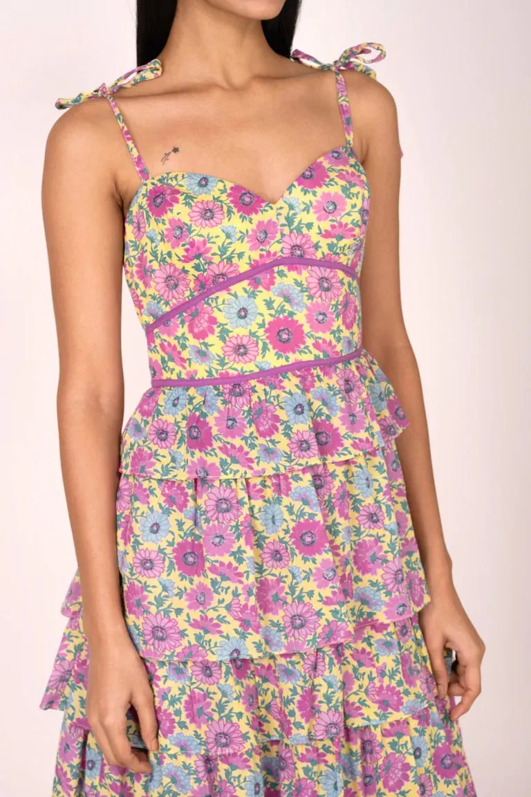 Ramona Dress in Daisy Lemon