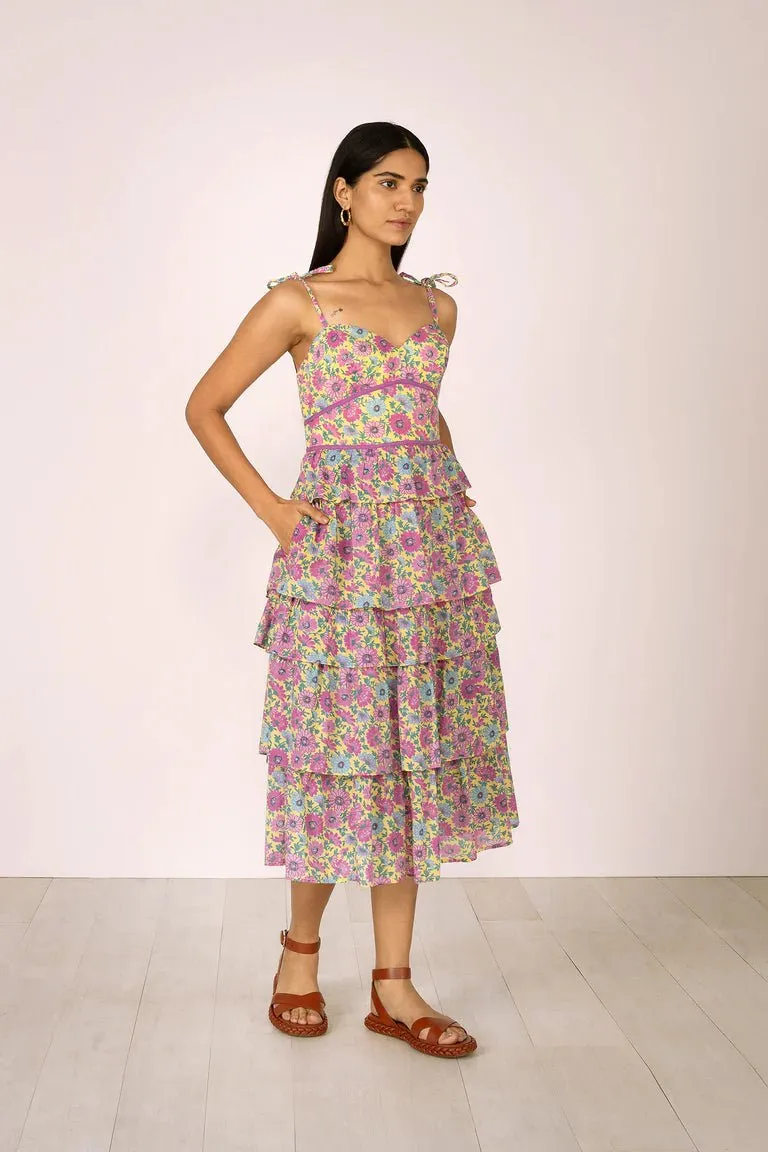 Ramona Dress in Daisy Lemon