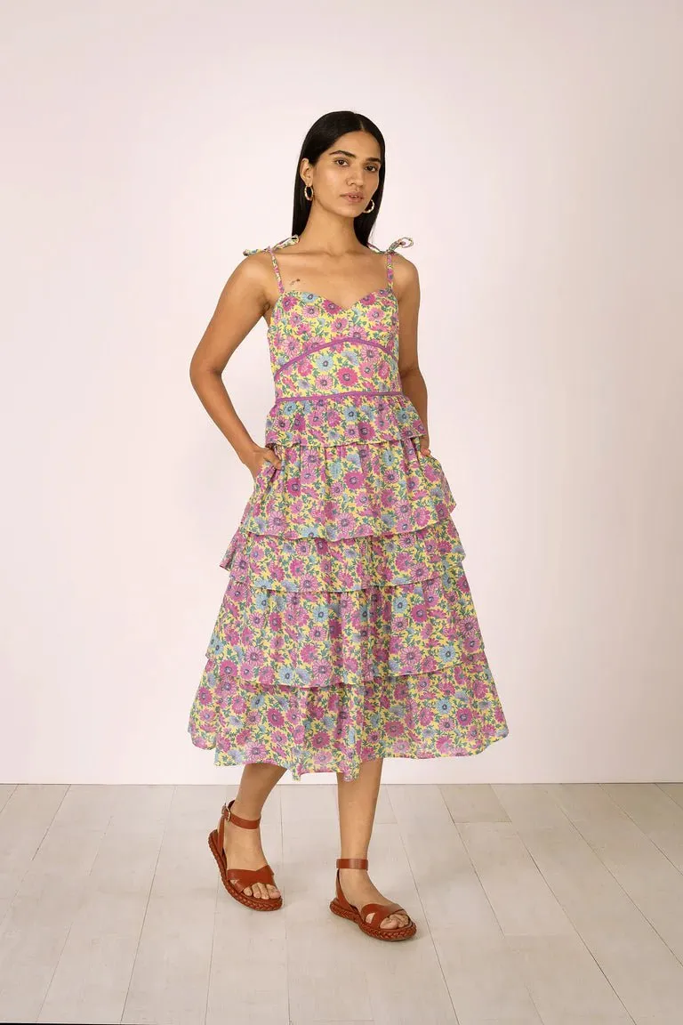 Ramona Dress in Daisy Lemon