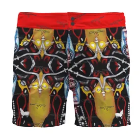#s101 cnl Board Shorts gun/abstract motorcycle print