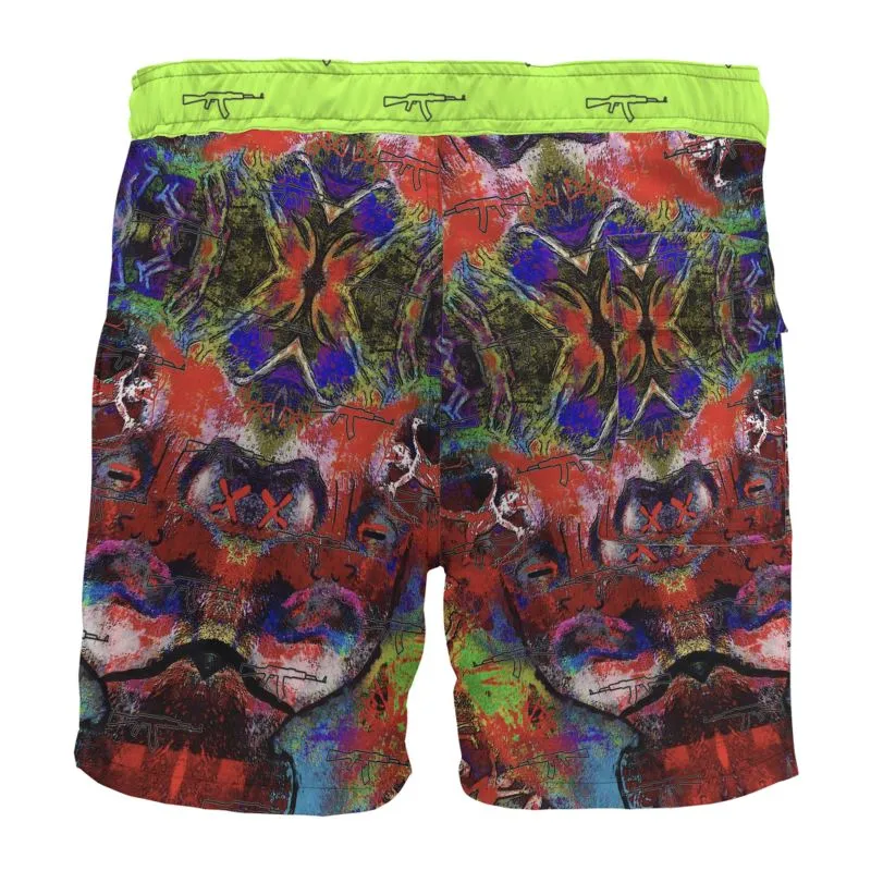 #s102 cnl board Shorts abstract/gun print