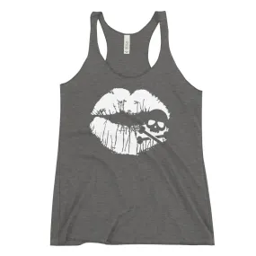 Skull & Crossbones Lips Women's Racerback Tank