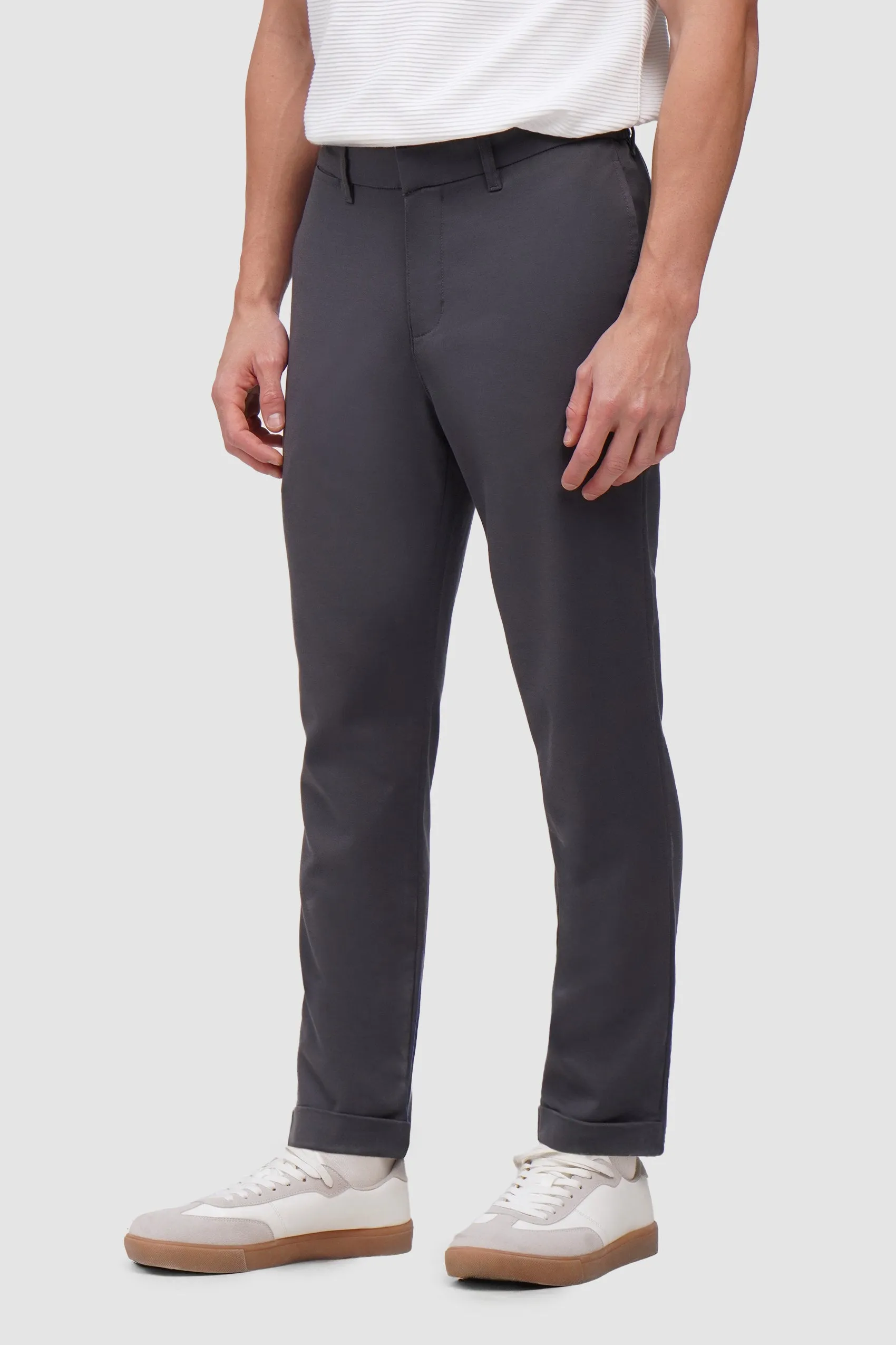 Slim Fit Gartered Back Chinos with Folded Cuff