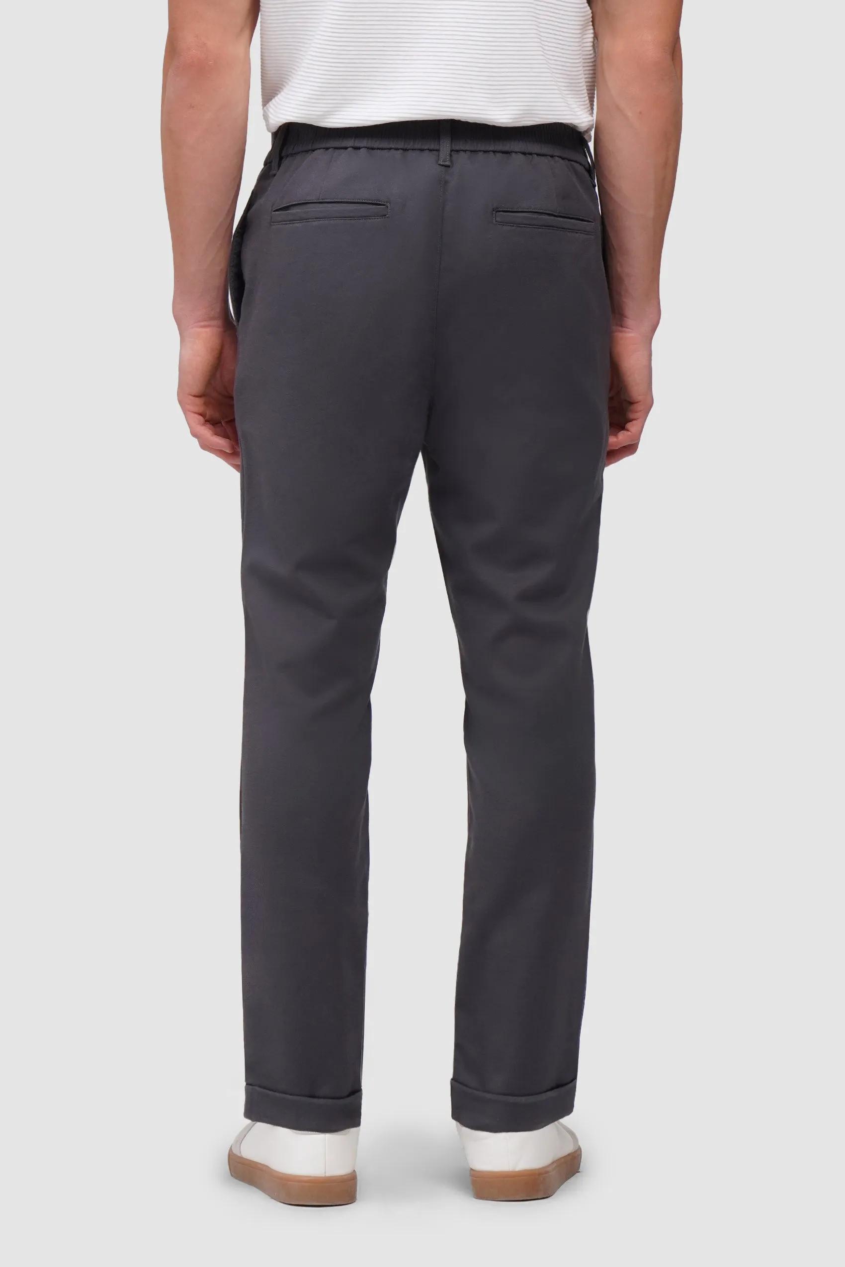 Slim Fit Gartered Back Chinos with Folded Cuff