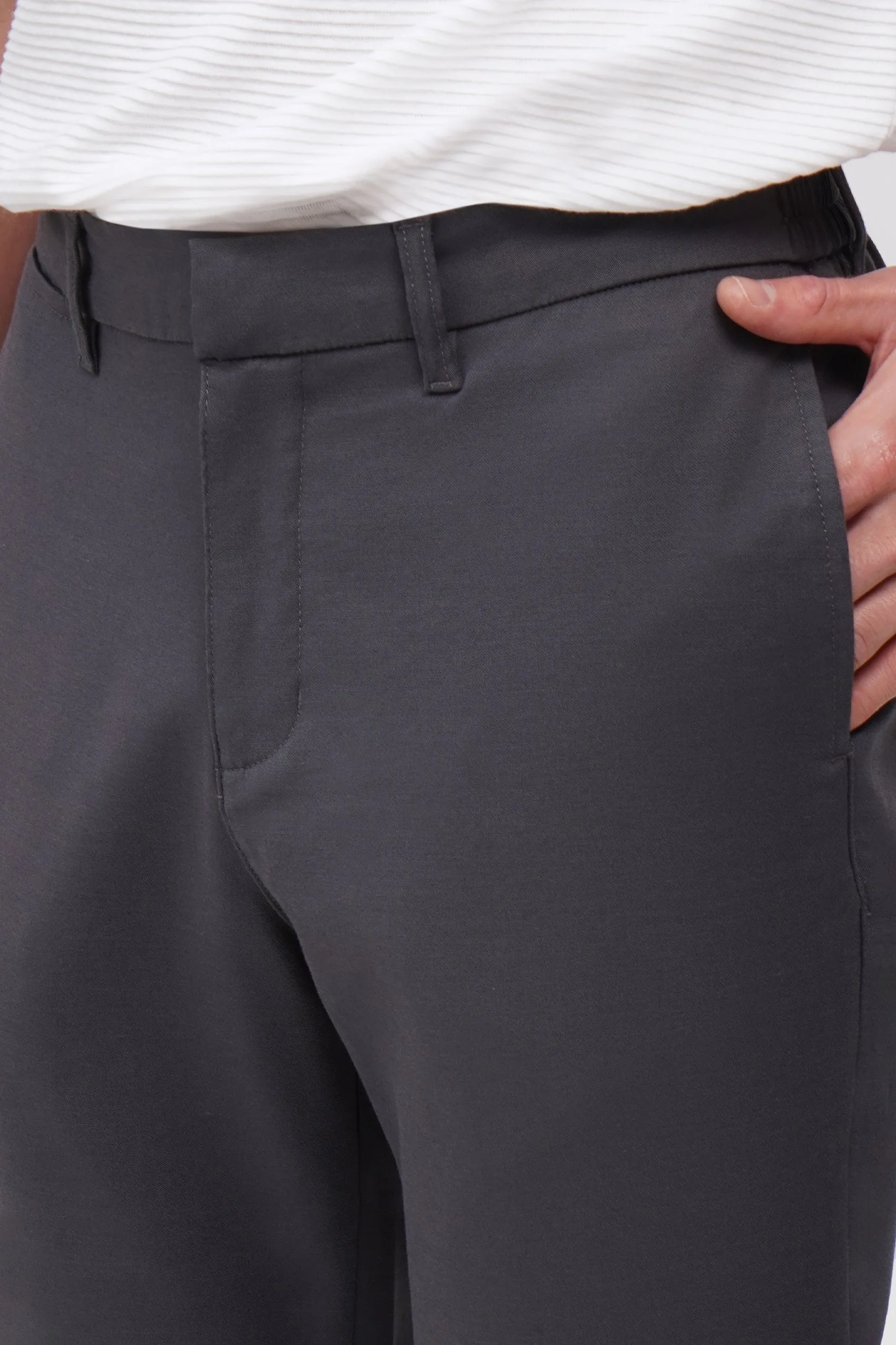 Slim Fit Gartered Back Chinos with Folded Cuff