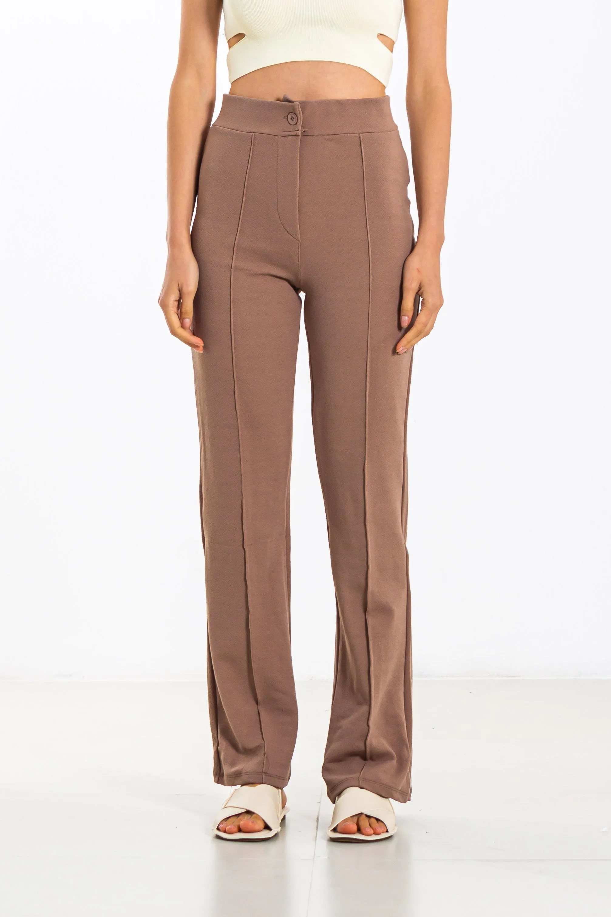 STRAIGHT PLEATED TROUSERS