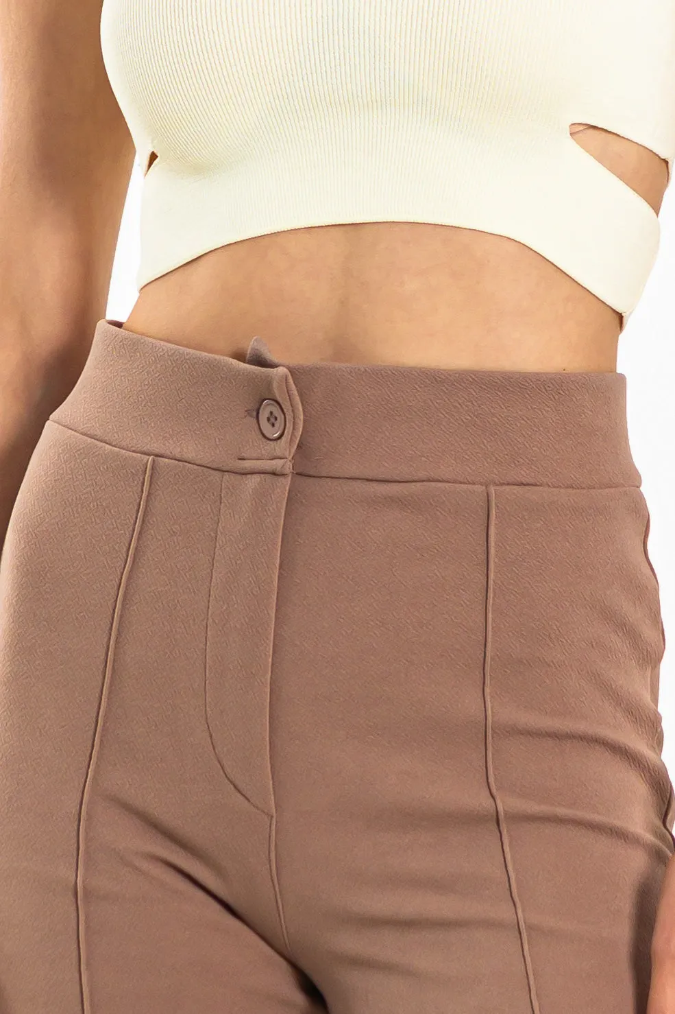 STRAIGHT PLEATED TROUSERS