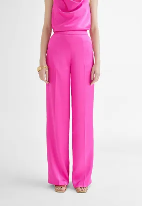 Straight satin trousers