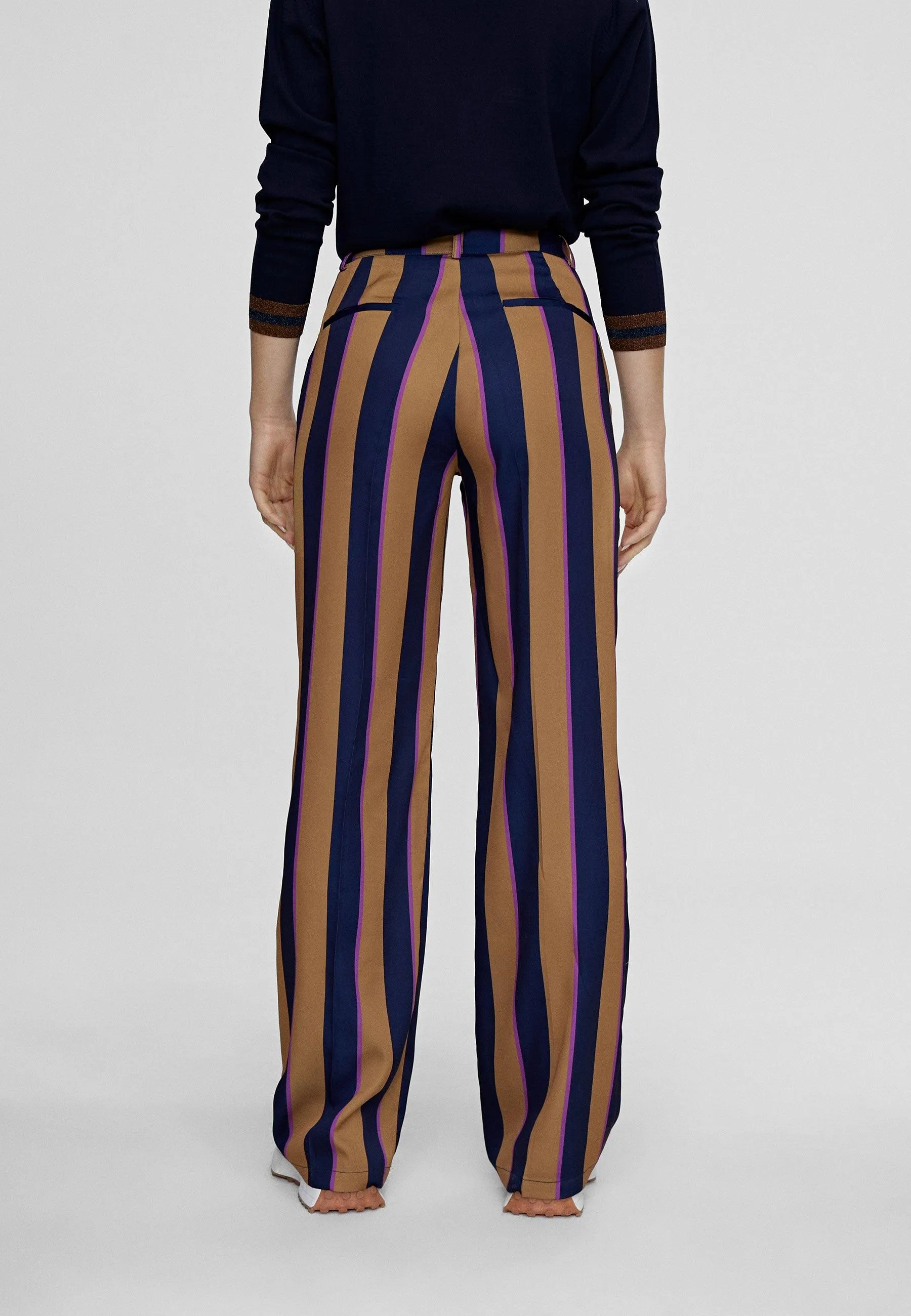 Straight striped trousers