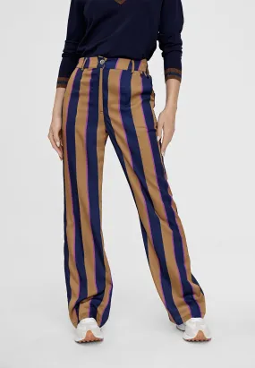 Straight striped trousers