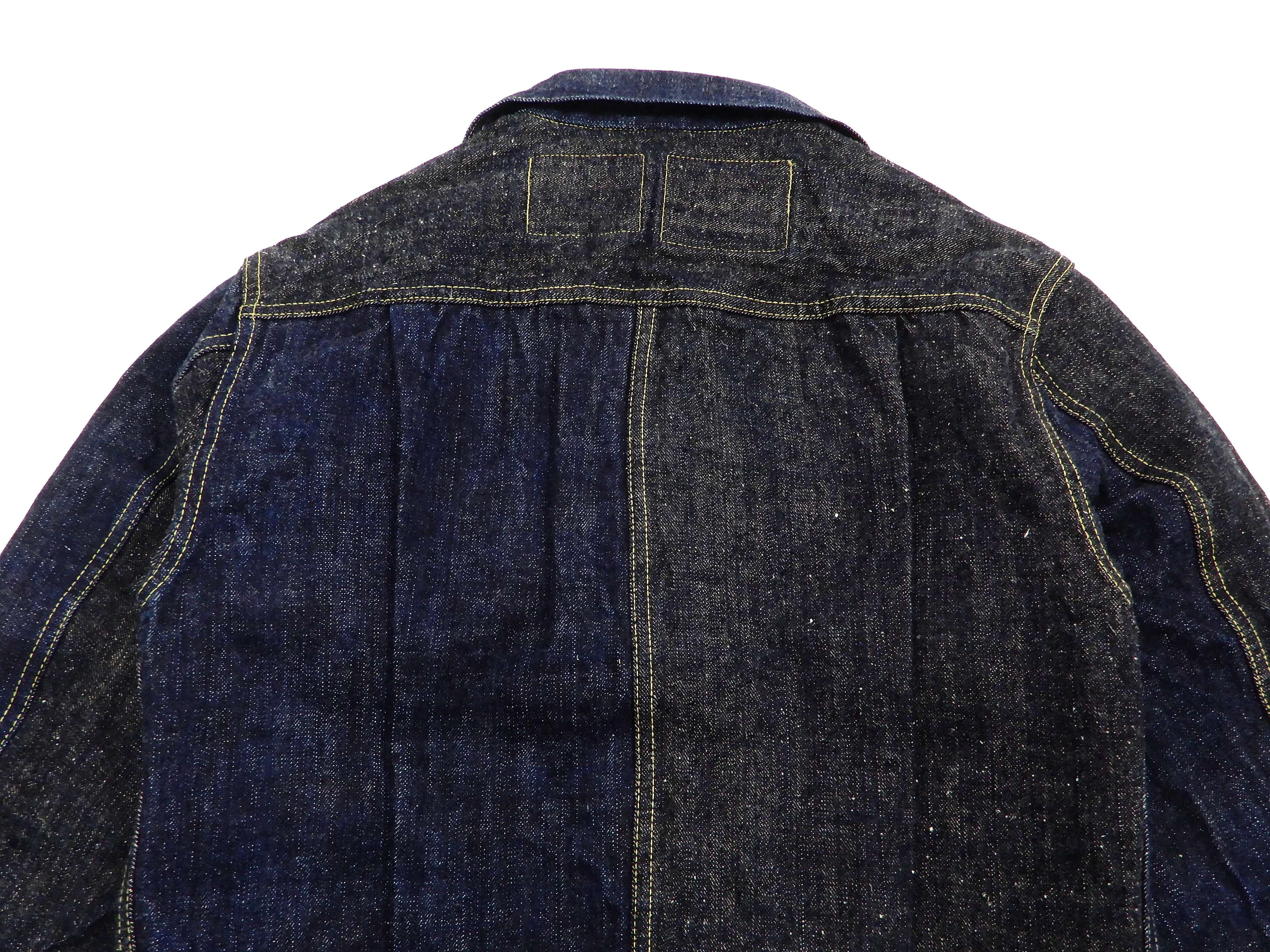 Sugar Cane Jacket Men's Mixed Denim Panel Colour Block Jean Jacket SC10701 One-Wash