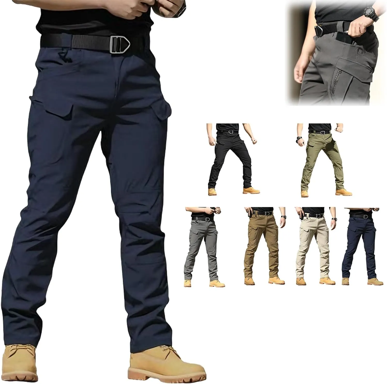 Tactical Pants for Men Water Resistant Cargo Hiking Pants Multi Pockets Ripstop Flex Baggy Camo Tactical Pant