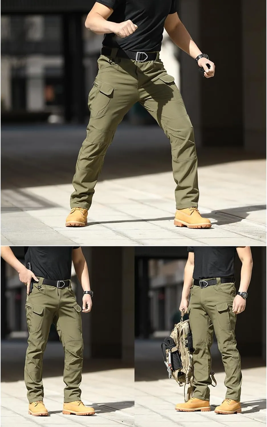 Tactical Pants for Men Water Resistant Cargo Hiking Pants Multi Pockets Ripstop Flex Baggy Camo Tactical Pant