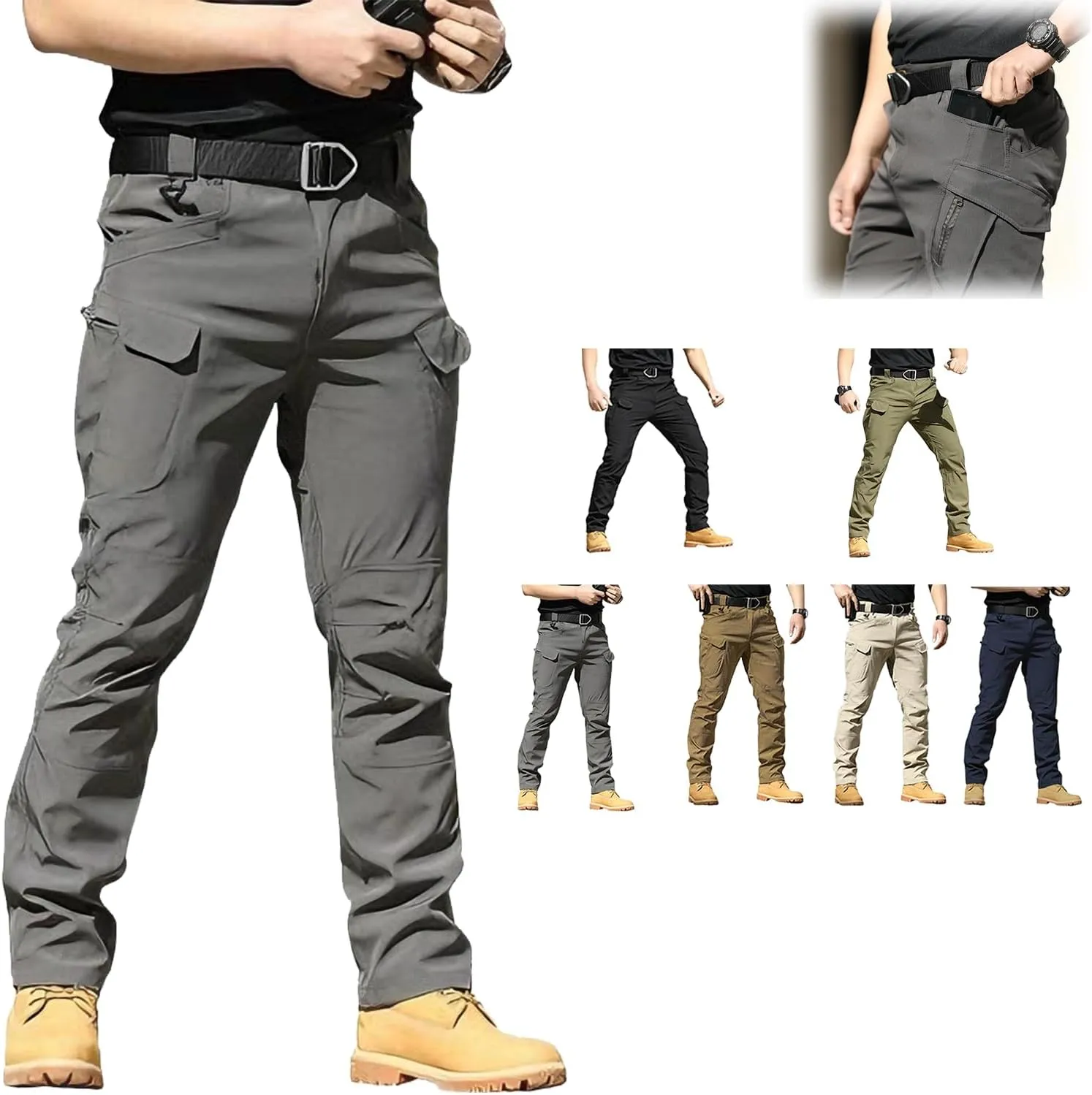 Tactical Pants for Men Water Resistant Cargo Hiking Pants Multi Pockets Ripstop Flex Baggy Camo Tactical Pant