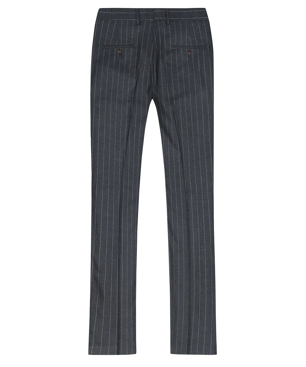 Three Piece Titanium Silver Suit Stripe Design Suit