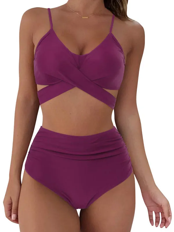 Trendy Floral Tankini with High-Waist Bottoms