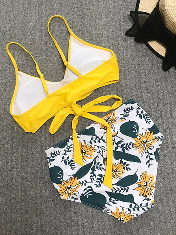 Trendy Floral Tankini with High-Waist Bottoms