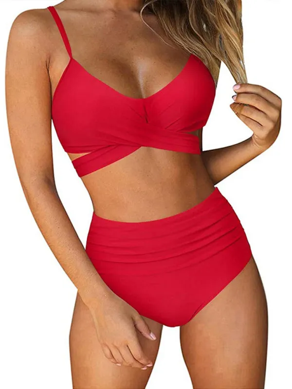 Trendy Floral Tankini with High-Waist Bottoms