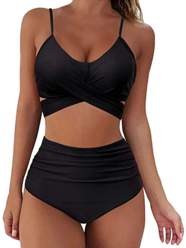 Trendy Floral Tankini with High-Waist Bottoms