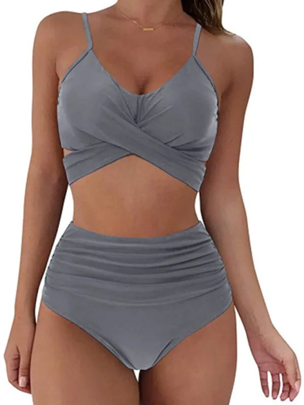 Trendy Floral Tankini with High-Waist Bottoms