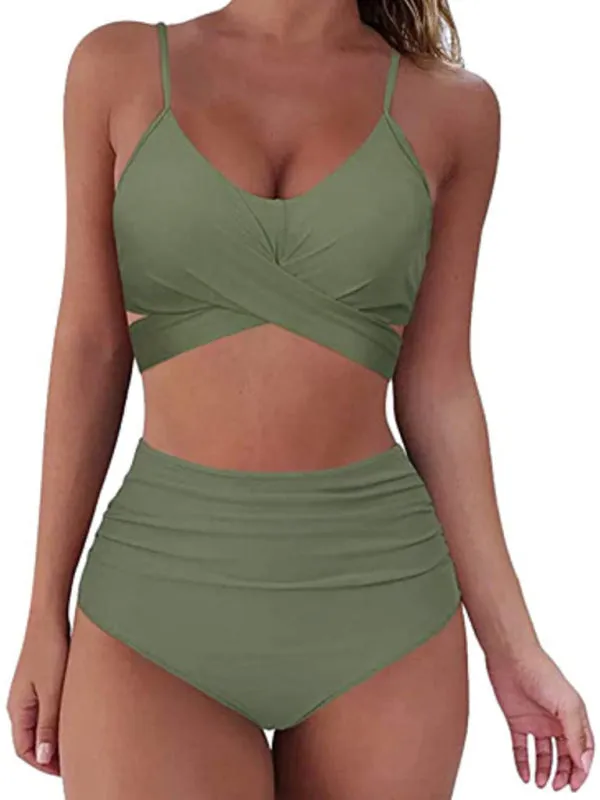 Trendy Floral Tankini with High-Waist Bottoms