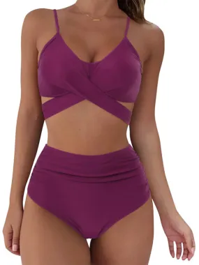 Trendy Floral Tankini with High-Waist Bottoms