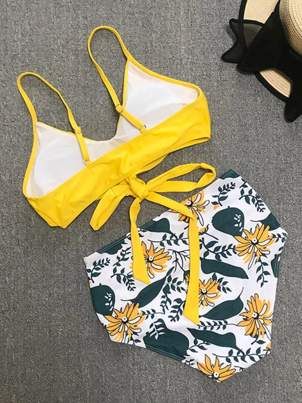 Trendy Floral Tankini with High-Waist Bottoms