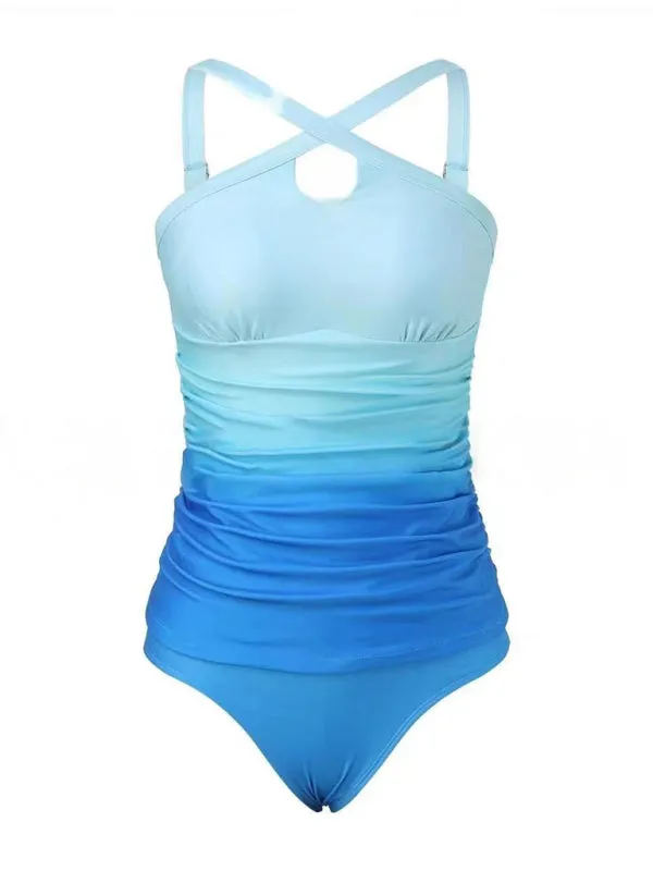 Trendy Ombre Tankini for Surfing, Sunbathing & Pool Parties