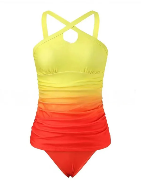 Trendy Ombre Tankini for Surfing, Sunbathing & Pool Parties