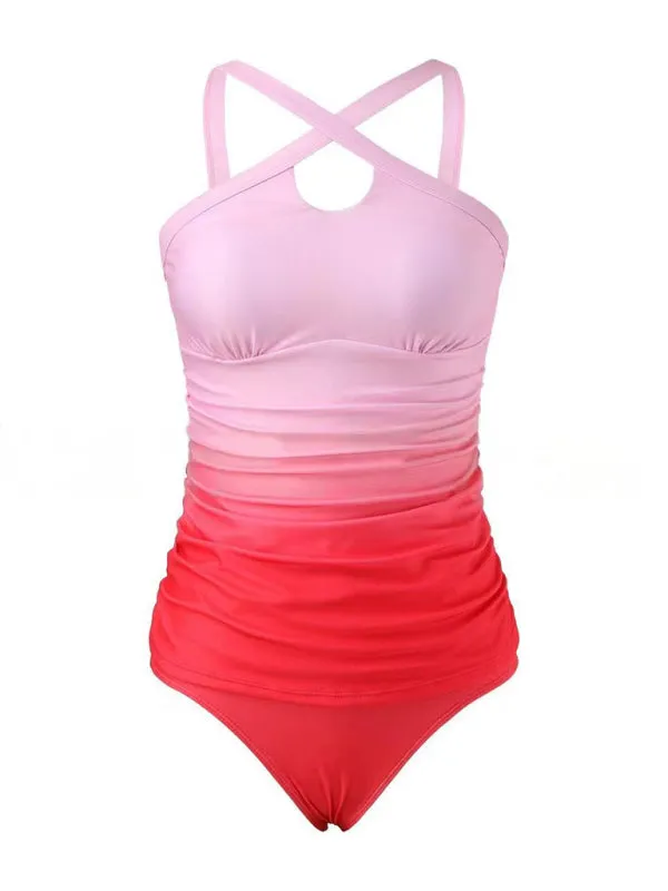 Trendy Ombre Tankini for Surfing, Sunbathing & Pool Parties