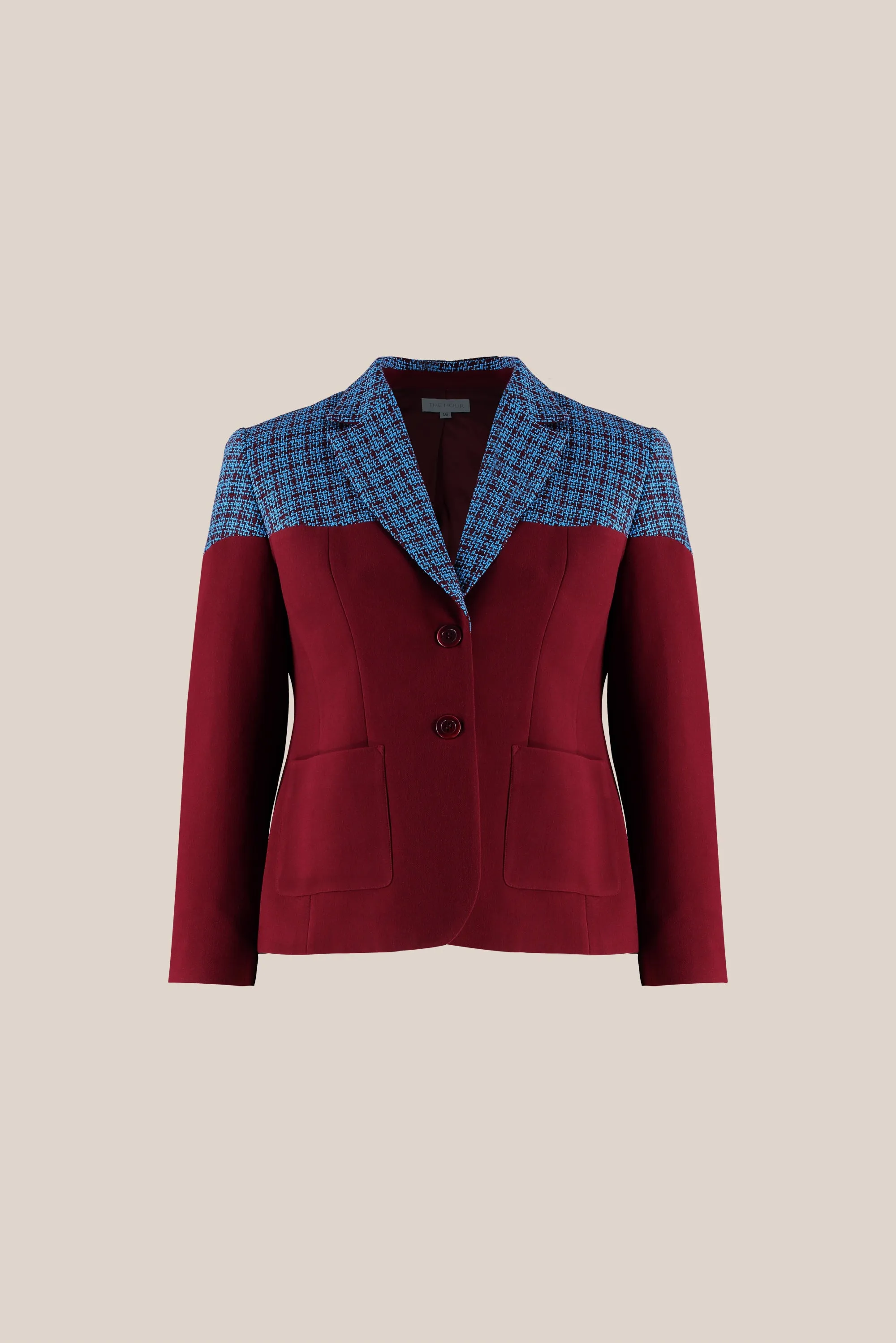 Two-tone Burgundy Blazer