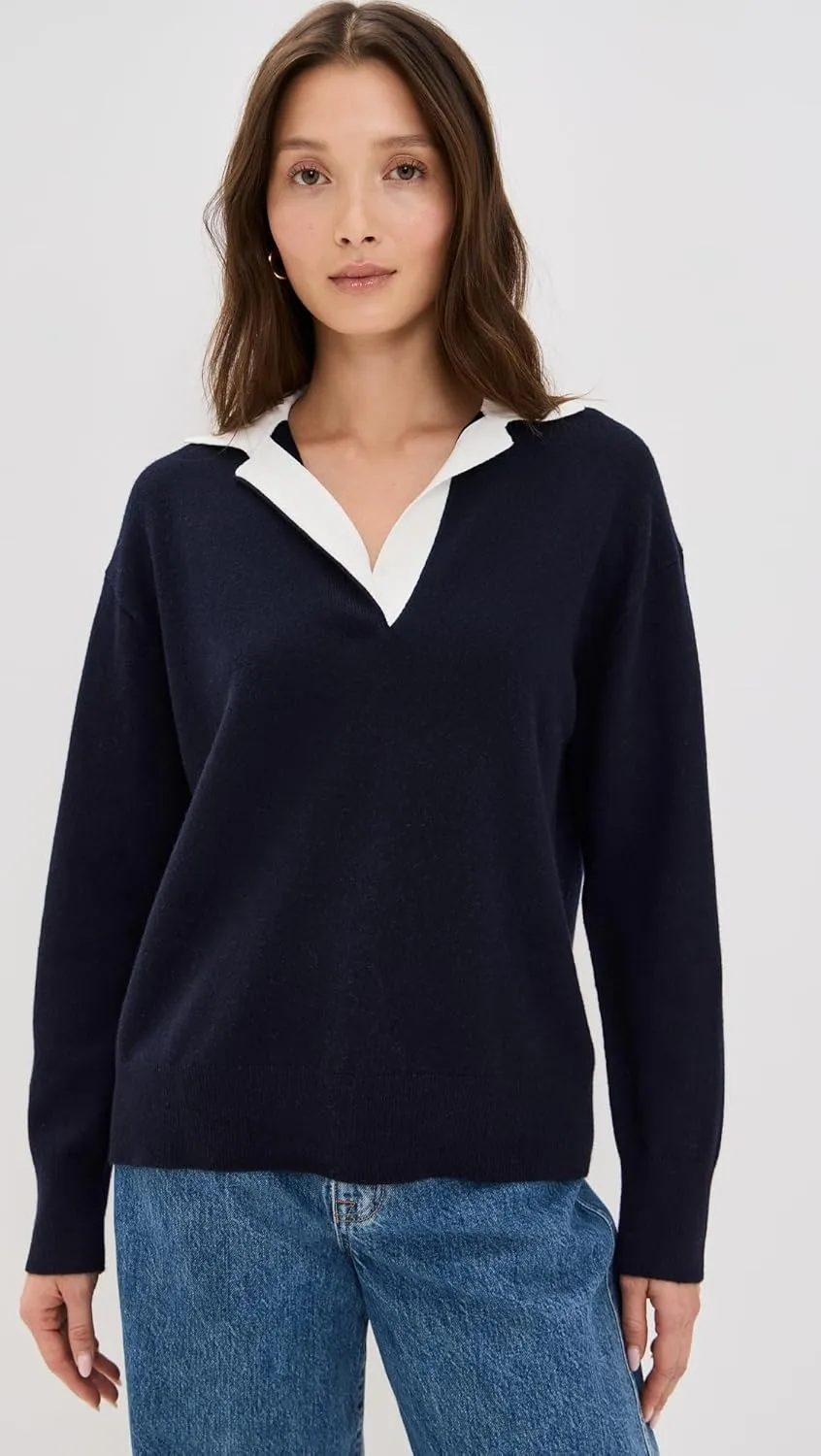 Vince Women's Contrast Collar Polo