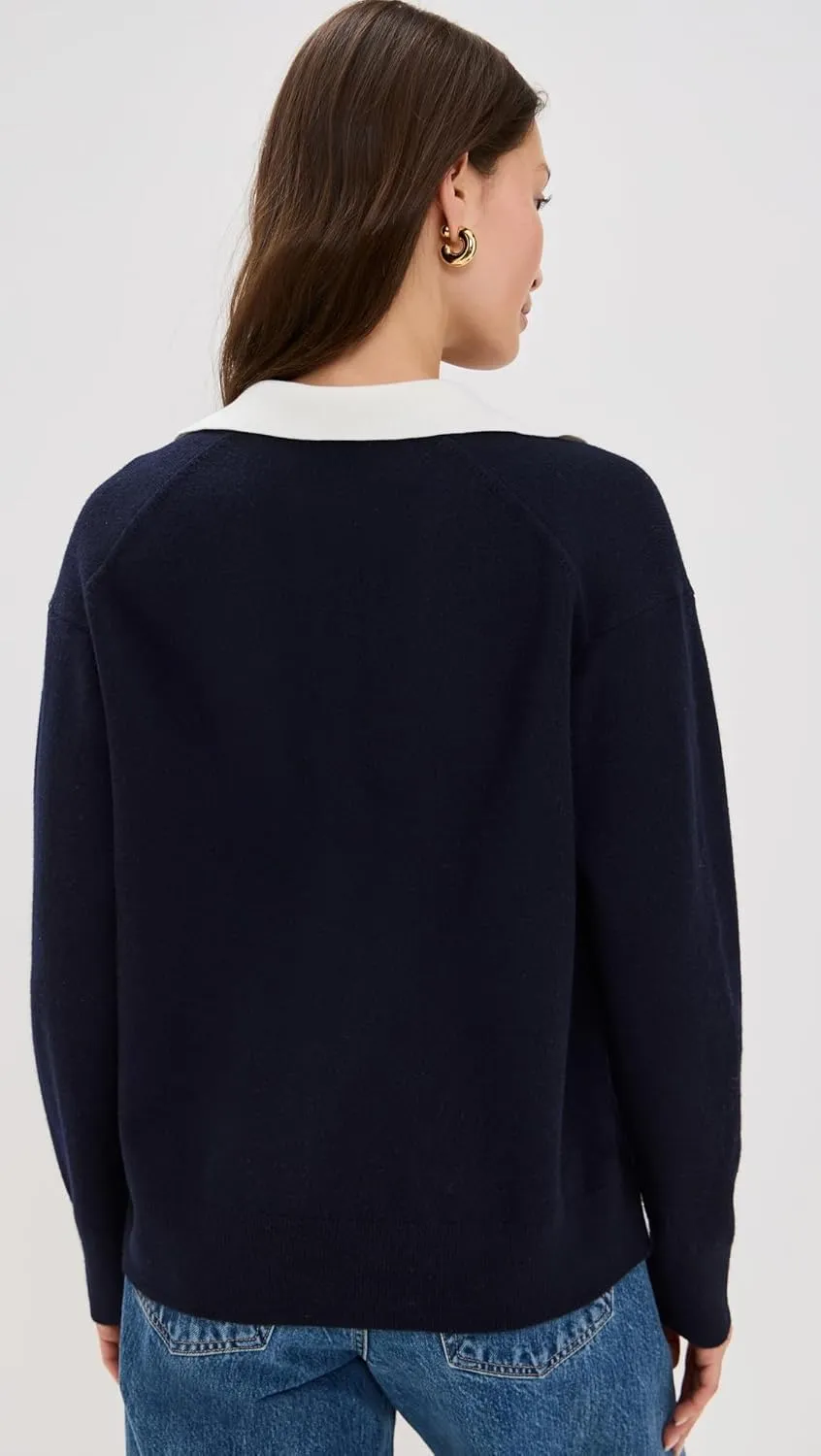 Vince Women's Contrast Collar Polo