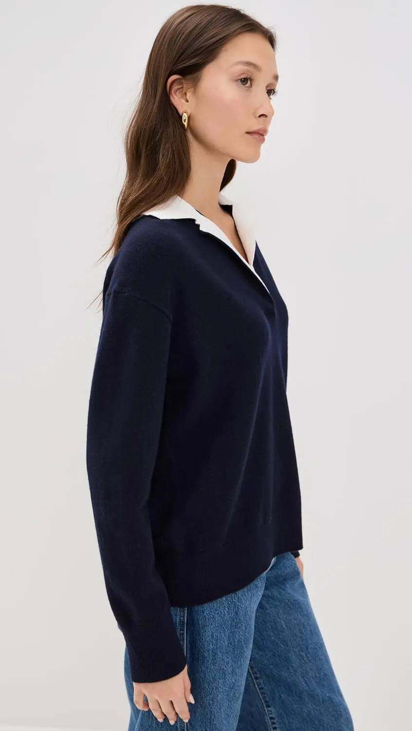 Vince Women's Contrast Collar Polo